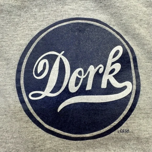 Vintage dork y2k long sleeve jerzees shirt medium grey - Picture 2 of 5